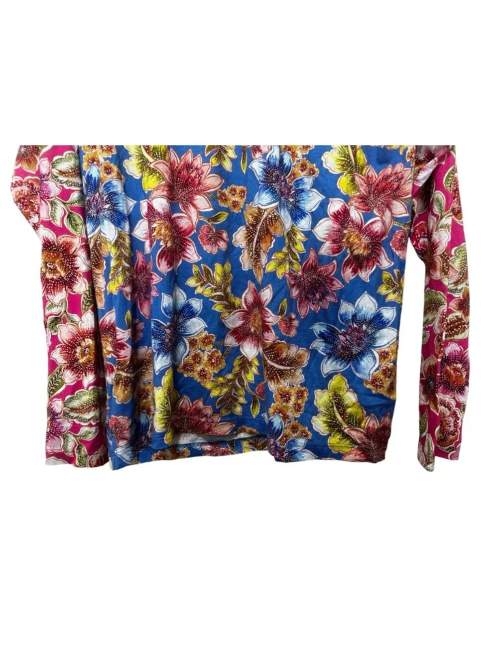 Johnny Was The Raglan Floral Pajamas Set Womens Small Top and flare Pants Cozy - Picture 14 of 16